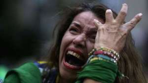 Brazil fans couldn't believe what they were seeing (Image from AFP)