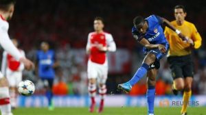 Kondogbia blasts Monaco into the lead against Arsenal  (Image from Reuters)
