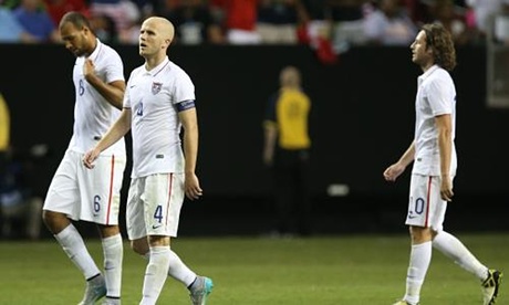 Down and Out - The US players leave the pitch shell shocked (Image from Getty)